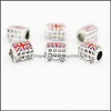 Charms British Bus Oil Drip Charm Bead 925 Sier Plate