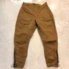 Men's Pants Youth Overalls Loose Casual Breeches Multi-pocket Washed Cotton Pure Plastic Body Binding 9 Points Men