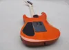 Orange 6 Strings Electric Guitar with Flame Maple Veneer Floyd Rose Can be Customized