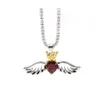 Colliers pendants Beauty Queen Crown Charm Collier Chaîne en acier inoxydable CZ Love Heart Angel Wing Collier Femmes Dh Drop Livrot JE DH7OB