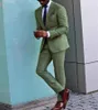 Men's Suits Green Linen Men Suit Groom Dress Groomsmen Wedding Summer Blazer Terno Masculino Mens Costume Trajes De Hom Jacket Pants