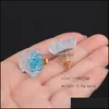 Stud Irregar Crystal Cluster Flower Harts Mold Colorf Druzy Earring For Women Girls Valentines Day Jewelry Drop Delivery Earrings DHZ5C