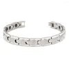 LINK BRACELETS Feminino de jóias góticas femininas Aço inoxidável Silvery Polished Oval Terapia Mercas decorados de comprimento: