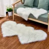 Carpets Double Heart Shape Soft Plush Doormat Floor Non Slip Rugs Living Room Sofa Carpet Bedroom Cover Mattress 35 70cm