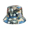 Brede rand hoeden mode unisex emmer zomer dubbelzijdige slijtage fruit printen vrouwen cap outdoor zon hoed mannen klassieker panama