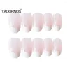 Faux ongles français ongles 24pcs blanc rose presse-on pour les femmes portables artificiels couverture complète rapide