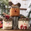 크리스마스 장식 2pcs 만화 노인 선물 가방 어린이 사탕 저장 스타킹 2023 Navidad Decoraciones para el Hogar