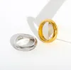 Hoop Earrings & Huggie Brand Simple Fashion Style Plain Ring Finger For Women And Men Cold Wind With Letter Brass Plated 18K Gold Lovers