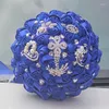 Decorative Flowers The Est Blue Artificial Wedding Bridesmaid Bouquet For Decoration