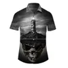 Men's Casual Shirts Summer Hawaiian Skull For Men 3d Printed 5xl Beach Short Sleeve Button Oversized Camisa 230130