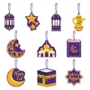 Ramadan Party Wiszący ornament 10pcs/Set Festival na Bliskim Wschodzie Papier Gwiazda Księżyca w kształcie Eid Holiday Home Dekoracja