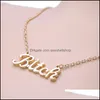 Pendant Necklaces Statement Necklace Gold/Sier Color Letter Bitch Bijoux Femme Drop Delivery Jewelry Pendants Dhq5V