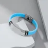 Bangle S1612 Fashion Jewelry Stainless Steel Silicone Bracelet Multi-color Sports