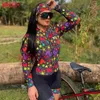 Maglia da ciclismo Imposta temperamento MLC camicia a maniche lunghe con stampa leopardata tuta sportiva da donna tuta da ciclismo su strada per bicicletta all'aperto Z230130