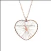 Pendant Necklaces Copper Wire Heart Necklace Somate Couple Chain Sweater Simple Fashion Drop Delivery Jewelry Pendants Dhfhx