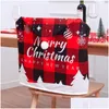 Kerstdecoraties 2023 Stoel Set Santa Snowman Deer Creative Cartoon Telare Decoratie Dubbleed Drukkingsafvoer Hom DHJB1