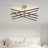 Plafonniers Moderne Led Lustre Éclairage Pour Salon Chambre Cuisine Décoration De La Maison Lampe Noire Avec Télécommande DimmingCeiling