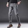 Mäns jeans 2023 Autumn Trendy Elegant Men's Slim Fit Luxury Leggings Stretch Stylish Pants Long Trousers 21Q5637