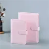 Notepads Macaron Color A5 Ring Binder PU Clipon Notebook Leather Loose Leaf Cover s Journal Kawaii Stationery 230130