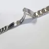 Klockarmband 316L massiv borste rostfritt stål 18mm 19mm 20mm Silver Oyster Curved End Dykband Armband Passar till ROX 230130