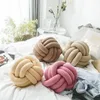 Oreiller décoratif pour canapé, coussins de siège en peluche tricotés, noués à la main, pour dos de voiture, Textile de maison