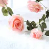 Dekorativa blommor 2m Simulerad Rose Vine Indoor Tak Goor Wedding Wreath Arch Plant Flower Wall Bakgrund Dekoration Tyg Fake String