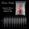 False Nails 500st Long Sharp Half Cover Salon Tips Artificial Fake Clear Natural White 3 Colors Manicure Tools Abs