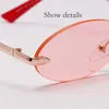 Óculos de sol iguetta retro oval feminino designer de marca liga de sol transparente 2023 Moda sem aro de sol iyjb647