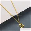 Pendant Necklaces Ancient Letters For Women Stainless Steel Old English Az Initial Necklace Friends Family Party Jewelry Drop Delive Dhgtu