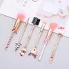 Makeup Brushes Decoration Cosmetics Tool Christmas Ornaments Eye Shadow Gift Santa Claus Mönster Metallhandtag