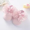 First Walkers Born Baby Shoes Lace Bowknot Girl Socks Soft Cotton Rubber Sole Anti Slip Toddler Zapatos