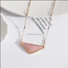 Pendant Necklaces Triangle Natural Stones Short Necklace Pink Blue Simple Lapis Lazi White Turquoise Rose Quartz Dh Drop Delivery Je Dhw9L