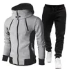 Tracksuits voor heren herfst heren tracksuit hoodie sets mannen set sportkleding hoodiesweatpant 2 stuks winter warme kleding sweatshirts broek pakken 230130