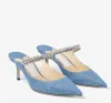 Elegante Sommermarke Bing Baily Hochzeitskleid Schuhe High Heels flache Frauen Kristall Perlenriemen Damenpumps Punktzehe Sexy Lady Walking Schuh EU35-43