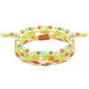 Link Bracelets 5pcs/Woven Cotton Friendship Bracelet Waterproof Wax Thread Weaving Rope Colorful Beads Set Women's Adjustable