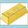 Party Games Crafts Replica Gold Bar Fake Golden Brick Blion Movie Prop Novelty Gift Joke Doorstop Paperweight For Halloween Wester Dhyzt