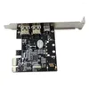 Datorkablar PCI-E 1X till 16X 1394 DV Video PC Capture Expansion Card med 6 Pin 4 Firewire PCIe Adapter Desktop 3 Port