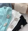 Pearl Diamond Women's Jackets Single-Breasted Knit Cardigan Kvinna O-Neck Långärmad tröja Jackor Kvinnor Hösten yttre slitage 2023
