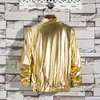Kurtki męskie sukienki sceniczne Glitter Gold i Srebrne Streetwear Hip Hop Coats 230130