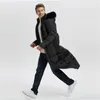 Men's Jackets Men's Long Hooded Cotton Jacket Fur Collar Over The Knee S-5XL Autumn And Winter Novelty