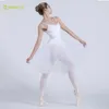 Stage Wear Women Adult Soft Tulle Skirt White Black Middle Length Ballet Tutu Beginners Practice Dancewear Performance Costume S22048