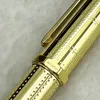 Gel Pens Classic Octagon Luxury Ballpoint Pen Högkvalitativ silver Gyllene klipp med serienummer som skriver Smooth 230130