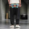 Männer Hosen Chinesischen Stil Leinen Koreanische Version Trend Sommer Dünne Lose Große Leggings Spleißen Baumwolle Casual Capris