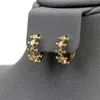 Boucles d'oreilles créoles Zircon micro-incrusté pour femmes géométrie Simple cuivre plaqué or petit rond mode bijoux accessoires