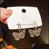 Charm mode schattige gouden kleur vlinder oorbellen voor vrouwen geschenken sieraden premium luxe zirkon 20220226 t2 drop levering dhyrb