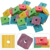 Other Bird Supplies 100Pcs Parrot Wooden Chip Toys Playing Bite Natural DIY Toy Game MixColor Random 230130