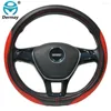 Steering Wheel Covers Car Cover Carbon Fibre For Santa-Fe Getz Accent Veloster Ioniq Tucson Solaris Elantra I10 I20 I30 I40