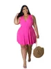 Plus size Dresses Solid Color Vest Mini V Neck Sexy Vestido Midi Elegante Vestidos Mujer Primavera Verano Size Women Clothing Wholesa 230130