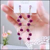 Charm Fashion Earrings Purple Rose Flower Simple Long Tassel Women Jewelry 20220226 T2 Drop Delivery Dhqka