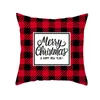 Pillow /Decorative Christmas Decoration Case Letter Red Checked Pattern Cover Geometry Living Room Case/Decorative